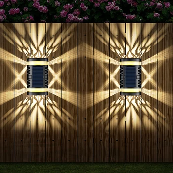 1/2 / 4ШТ Солнечный светодиодный светильник Наружные Водонепроницаемые садовые фонари IP65, настенный светильник на солнечной энергии, забор во дворе, солнечный настенный светильник