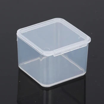 10 шт. Маленькая квадратная прозрачная пластиковая коробка 30 мл многоразового использования