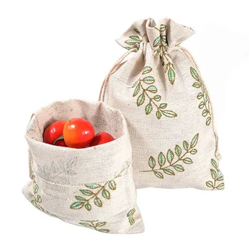 10шт Льняных мешочков для хранения листьев растений, Многоразовые хлопчатобумажные мешочки на шнурке, упаковка для подарков на свадьбу, организация домашних конфет