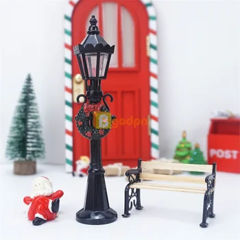 10шт Мини-уличный фонарь для рождественского эльфа, кукла, Фея, Гном, дверь, кукольный дом, Миниатюрный микроландшафт, Аксессуары для сказочного сада