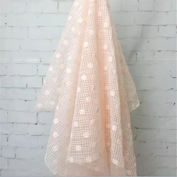 2 цвета 3 ярда x 120 см клетчатая цветочная алмазная пряжа ткань для вышивания изысканная модная женская ткань с вышивкой кружевная ткань BJ0267