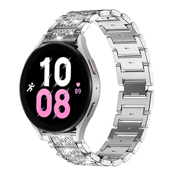 20 мм Металлический Ремешок Для Samsung Galaxy Watch 4/5 44 мм 40 мм Классический 42 мм 46 мм Бриллиантовый Браслет Для Galaxy Watch Active 2 На Запястье