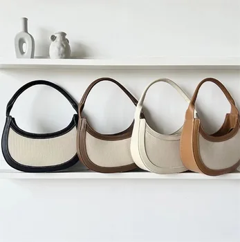 2022, новая модная холщовая сумка контрастного цвета через плечо, INS, Корейские уникальные холщовые сумки Hombic для девочек, женские сумки для рук