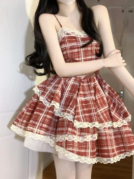 2023 Летняя Кавайная одежда, платье в стиле Лолиты, женское вечернее мини-платье Y2k, женское повседневное Цельнокроеное платье, Корейская мода, Шик