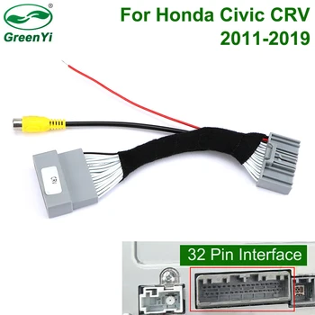 32-Контактный Кабель-Адаптер Интерфейса Камеры Заднего Вида Для Honda Civic CRV CR-V 2011-2019 Оригинальный Автомобильный Стереомонитор С Видеовходом