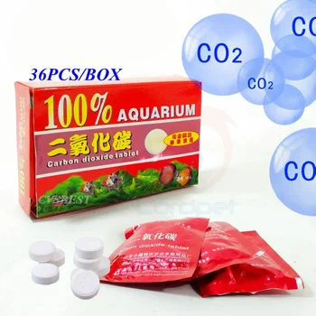 36шт таблеток CO2 Диоксид углерода для растений, рассеиватель для аквариумных рыб, растение с медленным высвобождением