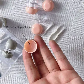 4 пары Мини-симпатичных держателей контактных линз для путешествий, портативный пластиковый футляр для контактных линз, однотонный Модный женский инструмент для ухода за линзами
