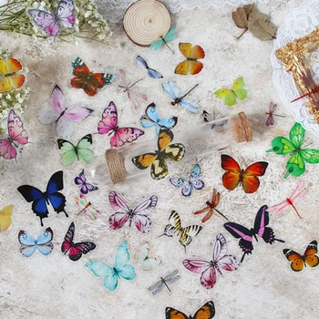 40шт Набор наклеек с бабочками, Милые наклейки, принадлежности для скрапбукинга, наклейки для домашних животных, канцелярские принадлежности Kawaii, Автоколонны, наклейки для детей