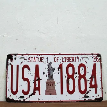 50 шт./лот Металлический знак потертый шик Великая статуя Свободы США 1884 Номерной знак Q-180