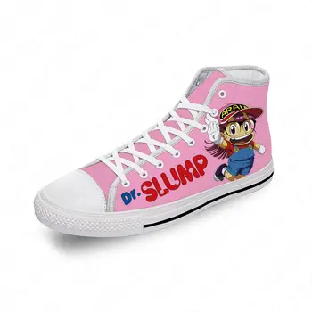 Arale Dr Slump, Кроссовки с высоким берцем из Японского аниме, Мужская Женская Повседневная обувь для подростков, парусиновая Обувь с 3D-принтом, Легкая обувь для косплея