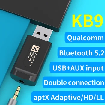 Bluetooth 5.2 USB Адаптер аудиопередатчика Аудио-Ключ aptX Adaptive/HD/Low Lantency 3,5 мм Aux in Микрофон для PS5/PS4/ Switch/ПК/ телевизора