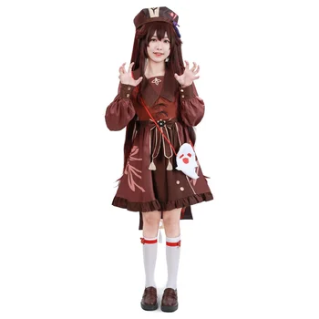Genshin Impact Hutao косплей костюм платье в стиле Лолиты наряды на Хэллоуин карнавальный костюм
