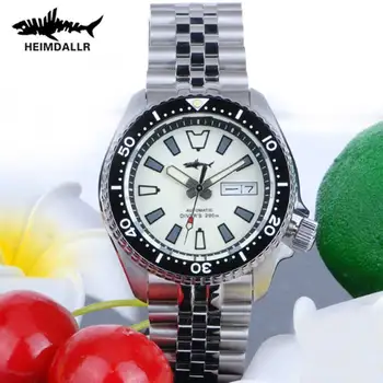 HEIMDALLR SKX007 Винтажные часы мужские Сапфировые с полным светящимся циферблатом Сталь Погружение на 200 м Водонепроницаемость NH36 Автоматические механические часы