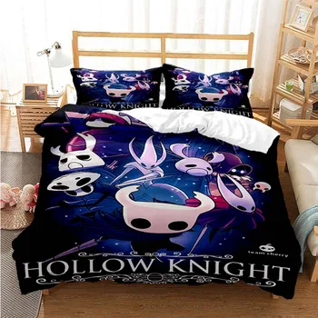 Hollow Knight Модный Комплект постельного белья с цифровой печатью, Пододеяльник, Стеганое одеяло, Односпальная кровать, Твин, Полная Королева, Молодежный Подарок для девочек и мальчиков