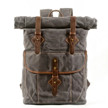 M434 Новый мужской рюкзак в американском стиле в стиле ретро, холст, масло, воск, рюкзак из воловьей кожи, походная сумка большой емкости для походов на открытом воздухе