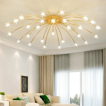 Nes Creative, хромированный железный цветок, светодиодная лампа G4, люстры, лампа для гостиной в стиле Home Deco, прозрачное стекло, звездное освещение.