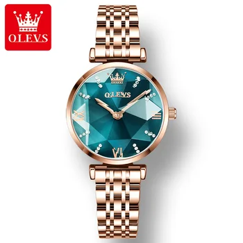OLEVS 6642 Роскошные Изысканные водонепроницаемые женские наручные часы с модным ремешком из нержавеющей стали, японские кварцевые часы для женщин