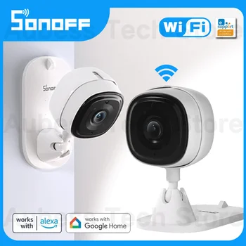 SONOFF CAM Slim WiFi Smart Home Security Camera 1080P HD, Сигнализация движения, Двусторонняя аудиосъемка для Alexa Google Assistant