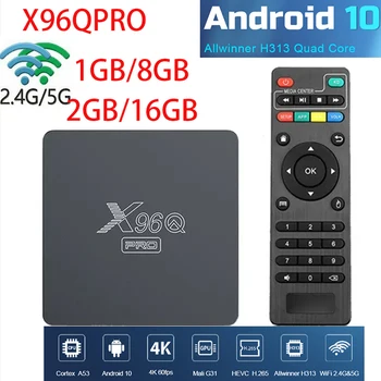 Smart TV BOX X96Q PRO Allwinner H313 Android 10,0 Четырехъядерный 2,4 G Wifi 2 ГБ 16 ГБ Медиаплеер X96Q 1G 8G телеприставка 4K