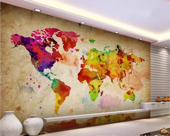 beibehang 3D обои на заказ, фотообои, высококачественная креативная карта мира, индивидуальность, настенная декоративная роспись спальни