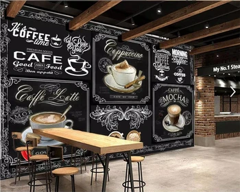 beibehang 3D фото на заказ, фрески в европейском и американском стиле, ретро, ручная роспись, доска для кофе, фоновая стена для кейтеринга