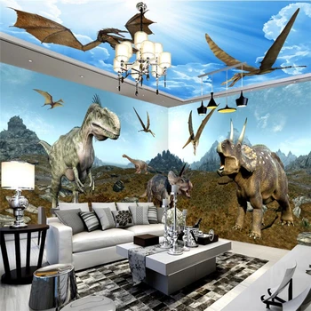 beibehang Динозавры юрского периода фотообои на заказ для стен спальня с 3D-телевизором, большая настенная роспись, обои для гостиной