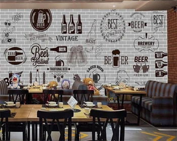 beibehang Пользовательские обои 3d фрески ручная роспись пивной личности бар кафе фон стены гостиная ресторан 3d обои