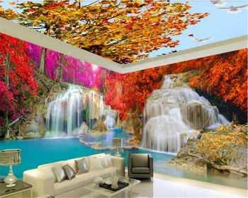 beibehang Толстые крупномасштабные обои красивый пейзаж с водопадом 3D тема космический фон обои домашний декор из папье-маше