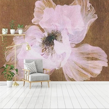 wellyu Красивая ручная роспись маслом цветок простая стена для телевизора в скандинавском стиле, большие настенные обои на заказ papel de parede