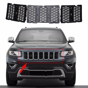 Автомобильные черные вставки в переднюю решетку радиатора, комплект декоративной сетки для Jeep Grand Cherokee 2014-2016-boom