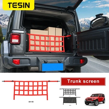 Автомобильные чехлы TESIN Многофункциональный Багажник Грузовой Экран Сетка для хранения Аксессуаров Jeep Wrangler JL 2018 2019 2020 2021 2022