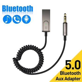 Беспроводной приемник Bluetooth 5.0, разъем 3,5 мм, аудио-музыкальный ключ Aux, USB-питание, Громкая связь, автомобильный комплект для автомобильного радиоприемника, динамик