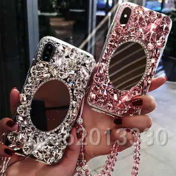Блестящий Зеркальный Чехол, Женский Защитный Чехол Girly Diamonds для Xiaomi Redmi 9A 9AT 9C 10 10C 10A/Note 11 Pro Max/note 11T/11S/11E