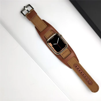 Браслет-звено для apple watch ultra band 49 мм 44 мм 45 мм 40 мм 41 мм кожаный нейлоновый ремешок для iwatch SE 8 7 6 5 4 3 42 мм 38 мм ремешок