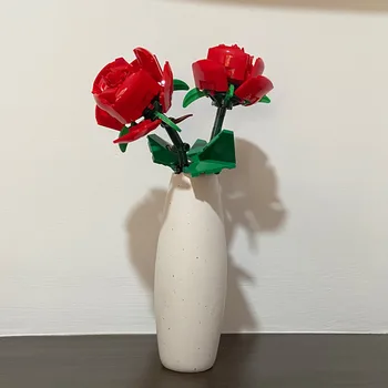 Букет из Строительных блоков Girlfriend Gift Flowers Rose, Мелкие Частицы, Совместимые С 40460 Собранными Цветами Серии Rose Aldult