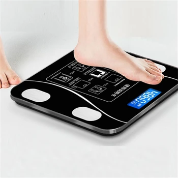 Весы для измерения жировых отложений Bluetooth, ИМТ, умные беспроводные цифровые весы для ванной комнаты, анализатор состава тела, весы для взвешивания