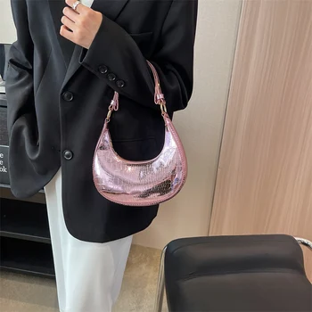Высококачественная женская сумка через плечо, модная сумка в виде полумесяца, роскошная дизайнерская сумка, кошелек, женская брендовая сумка из искусственной кожи, косметичка