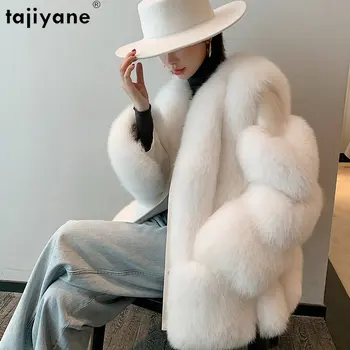 Высококачественная куртка из натурального меха Tajiyane, женская зимняя шуба из лисьего меха в корейском стиле для женщин, Новинка 2023 года, черные шубы Jaqueta Feminina