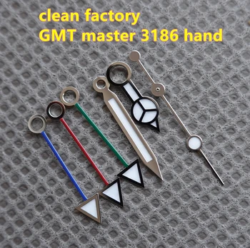 Высококачественные Чистые заводские часовые детали Механизм GMT master 3186 синие светящиеся стрелки часов для стрелки механизма 3186 116710 126710