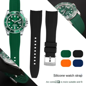 Высококачественный резиновый ремешок для часов 20мм 22мм браслет для Omega moonswatch seiko rolex tudor ремешок для часов с изогнутым концом ремешок для часов