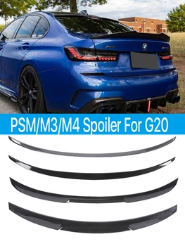 Губа Спойлера Заднего Бампера Из Углеродного Волокна M3 MP PSM M4 Style Slim Trunk Wing Kit Для BMW 3 Серии G20 G21 G28 2020 + Черный Глянец