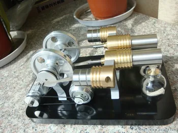 Двухцилиндровая модель двигателя Стирлинга миниатюрный генератор Стирлинга модель турбин научная игрушка образовательная модель