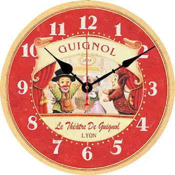 Декоративные часы С изображением Веселого мультяшного клоуна, Красные часы - Большие 16-дюймовые настенные часы - Home Decor