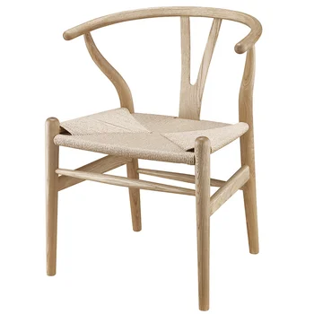 Деревянный костяной стул Hans Wegner Y-образный стул Мебель для столовой из массива ДУБА Роскошный обеденный стул Кресло классического дизайна