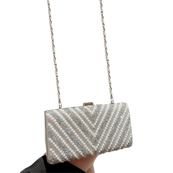 Женская вечерняя сумочка через плечо, сумочка-клатч для новобрачных, сумочка для выпускного вечера, кошелек E74B