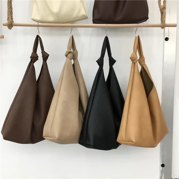 Женская сумка через плечо из мягкой кожи, женская сумка-тоут большой емкости, сумки из искусственной кожи в корейском стиле для женщин
