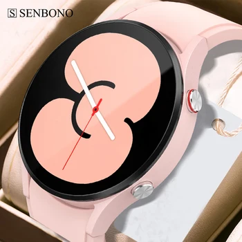Женские умные часы SENBONO с функцией Bluetooth, вызов с пользовательским набором, полностью сенсорный экран, водонепроницаемые умные часы с температурой тела для мужчин
