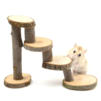 Забавная Яблоня Деревянная лестница Игрушечный Хомяк Лестница Мостик для маленьких игрушек для домашних животных Игрушки из натурального дерева Клетка для мелких животных Зоотовары
