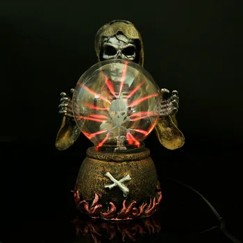[Забавно] Ведьма и скелет Электростатический Плазменный шар Сфера Свет Волшебный Кристалл праздничная лампа Украшения домашнего/ офисного рабочего стола