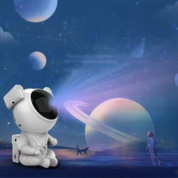 Звездный Проектор Galaxy Night Light Астронавт Звездное Небо Туманность Светодиодная Лампа Подарок для Детей Взрослых для Спальни Рождество Дни Рождения 2022
